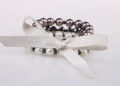 China Three Strand Girls Latest Fashion Jewelry Costume Pearl Bracelet With Ribbon for sale