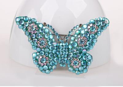 China Blue Color Costume Jewelry Jewelry Pins & Brooches , Diamond Butterfly Pins And Brooches for sale