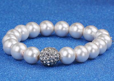 China Wedding Costume Pearl Bracelets For Bride / Bridesmaids With Gold Ball Diamonds for sale