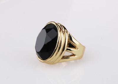 China Antique Plastic And Gold Costume Jewelry Circle Rings For Men / Women Large Black Color for sale