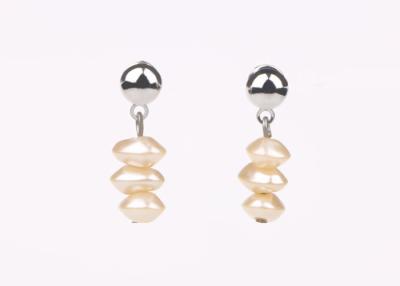 China Irregular Ivory Baroque Pearl Earrings Jewelry Three Pearl For Women / Girls for sale