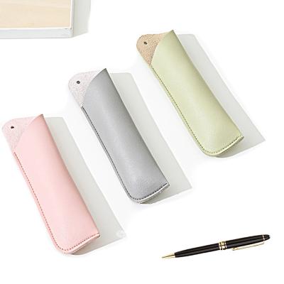 China Mini Leather Pen Pouch Pu Handmade Simple Leather Pen Sleeve Case for sale