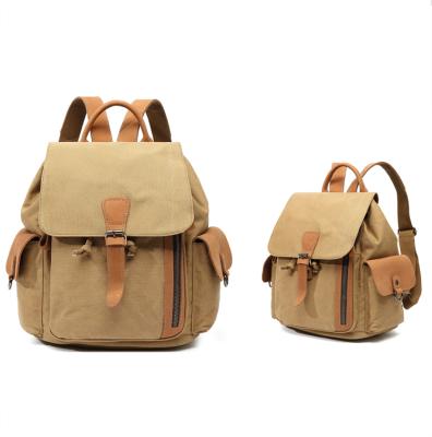 China Vintage anti-theft leather travel backpack canvas school canvas backpack brand outdoor fashion little ladies backpack for sale