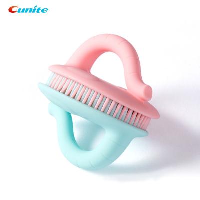 China Baby Silicone Baby Bath Soft Hair Shampoo Scalp Scrubber Super Soft Baby Bath Brush for sale