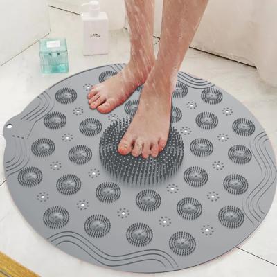 China Viable Shower Foot Scrubber Massager Remover, Acupressure Mat with Non-Slip Suction Cups, Exfoliation, Foot Scrubber and Reduce Foot Pain for sale