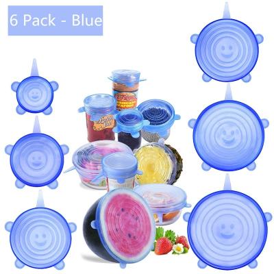 China Cool Food Pack 6 Silicone Stretch Lids | Stretchable Round & Square Food Covers to Fit All Containers | Microwave and dishwasher Safe for sale