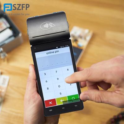 China Android Handheld 5.5 Inch POS Payment Terminal Machine With Thermal Printer 205mm(L) X 82mm(W) X 48mm/30mm(T) 205mm(L) X 82mm(W) X 48mm/30mm (T) for sale