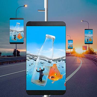 China Outdoor Pole-mounted Street LED Displays IP65 Remote Control Intelligent Monitoring for sale