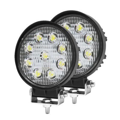 China 9 Led 12v 24v 12 24 Volt Work Lamp 27W LED Super Bright Round Tractor Off Road Running Light 4 Inch for sale