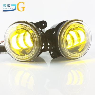 China 2021 Plastic New Aurora Designs Yellow 4 Inch Fog Light With Daytime Running Light For Cowboy JK for sale