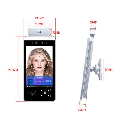 China Integrated Mermaid Face Recognition Body Temperature Measuring Thermal Scanner Machine With Staff Time Attendance System for sale