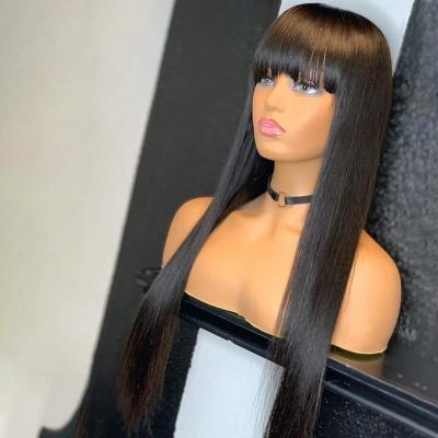 China Hot Beauty Straight Half Hand Tied Wig Glueless Natural Black Straight Haircut Long Wig for sale