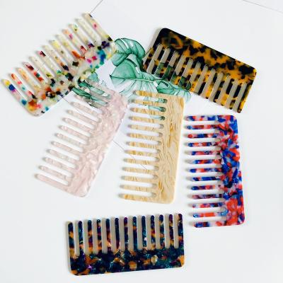 China Professional Salon Household Hairdressing Tools Anti Static Leopard Marble Cushion Acetic Acid Hair Comb for sale