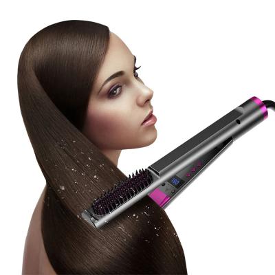 China 360 Swivel Rope Hair Comb New Fast Heating Ceramic Curling Sweep Flat Iron Hair Straightener for sale