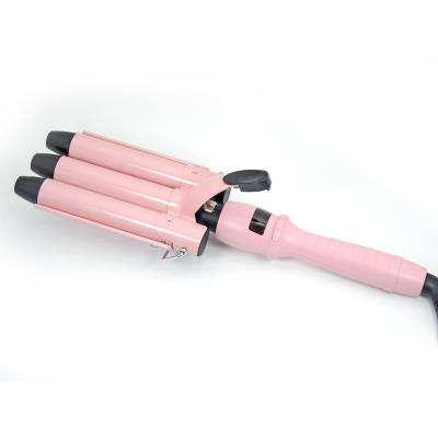 China Professional Promotion Home Travel Salon 3 Barrels Curling Big Barrel Ionic Hot Ceramic Triple Wave Automatic Curls Hair Curler for sale