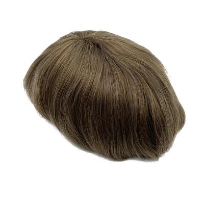 China Remy Men Human Hair Wigs Blonde Color Core PU Skin Toupee Super Thin Straight Hair Human Hairpiece for sale