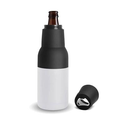 China Viable new products 12oz can cooler stainless steel double wall insulator with slim beer opener box for beer bottle for sale