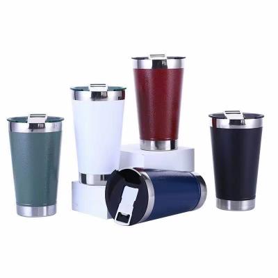 China Viable Custom Logo 17oz 304 Stainless Steel Double Wall Insulated Beer Car Tumbler Travel Mug With Bottle Opener for sale