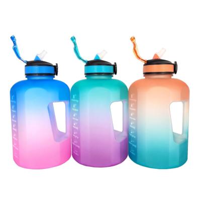 China Large capacity 2.2L logo custom sustainable eco-friendly gym sport tritan plastic water bottles with lids and straw for sale