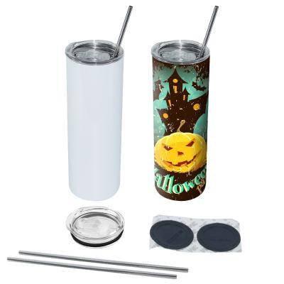 China USA Warehouse AGH 20oz 20oz Stainless Steel Sublimation Sublimation Viable Insulated Lean Straight Tumbler With Straw And Rubber for sale