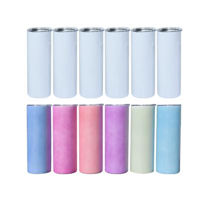 China USA Warehouse AGH Stainless Steel Sublimation Sublimation Straight Lean Empty Viable 20oz UV Color Changing Tumbler With Straw for sale