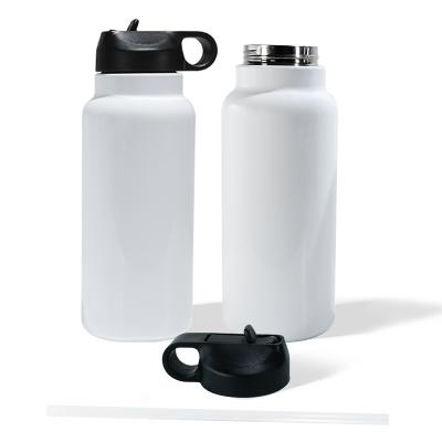 China Wholesale Viable 32oz 32oz Stainless Steel Double Wall Vacuum Insulated Sublimation Water Bottle With Lid And Straw for sale