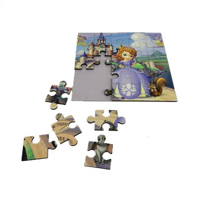 China Eco-friendly Material Wholesale Square MDF Hardboard Sublimation Wooden Blanks 25 Pieces Jigsaw Puzzle Other Educational Toys For Children for sale