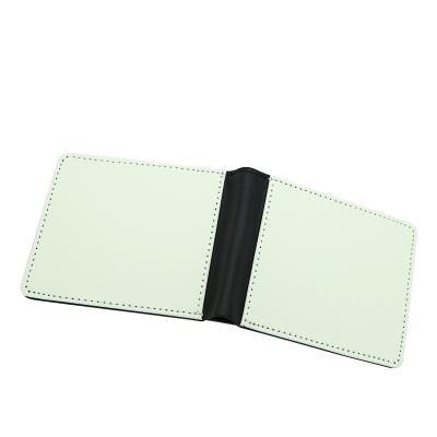 China 2021 New Sublimation Blanks PU Wallet Double Sides Women Men Anti-theft Simple Designed Wallet for sale