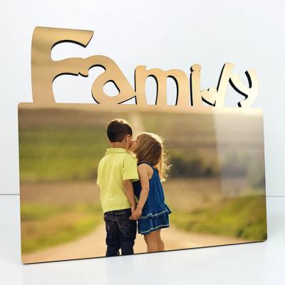 China Eco-Friendly Family Vintage Poster Design Children Kids Embed Photo Picture Wooden Sublimation Picture Frame MDF For Sublimation for sale