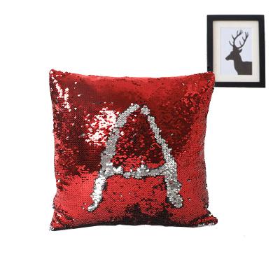 China New Design Wearable Forging Red Double Sided Printing Sublimation Sequin Pillow Cases Blanks For Home And Car Decor for sale