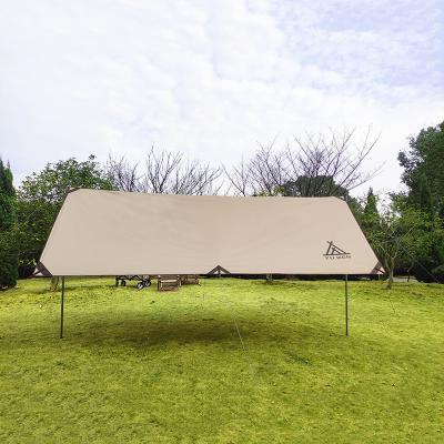 China Tube Type Tent Stake 210D 3*4M Multifunctional Waterproof Tent Shelter Camping Tarp Rain Fly Sunshade For 3-4 Person for sale