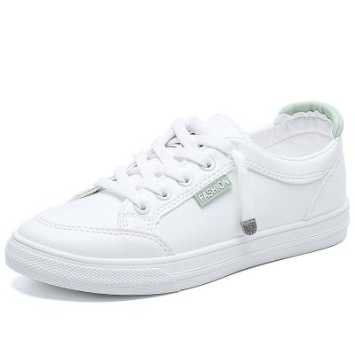 China Cushioning New Autumn Women Microfiber PU Top White Casual Sneakers for sale