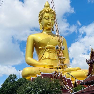 China Große Messing-Buddhastatue im Freien Riesen-Gold-Buddhastatue H71m Größe zu verkaufen