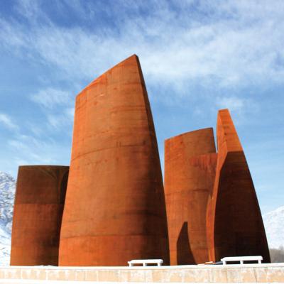 China Large Corten Steel Artwork H27.6m Modern Architectural Sculpture for sale