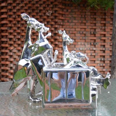 China Mirror Polished Stainless Steel Cartoon Figure Decorative Sculpture for sale