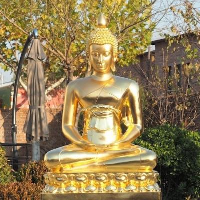 Cina Grande foglia d'oro Thailandia Statua di Buddha d'oro 1m Alto Medio in vendita