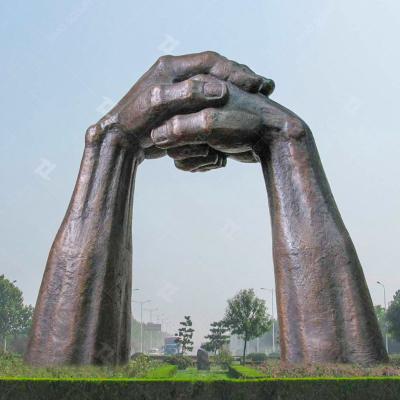 China 31 M Height Bronze Hand Sculpture , Etiquette Door Monument Sculpture for sale