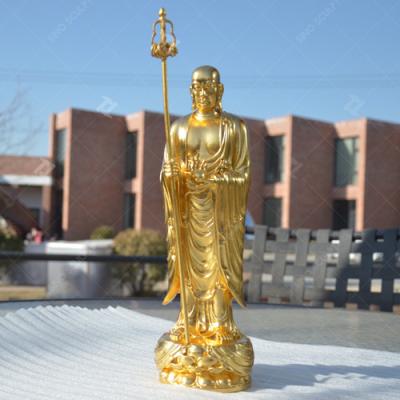 China 30 cm hoog gegoten bronzen Boeddhabeeld Grote grootte Goudblad Afwerking Te koop