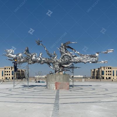 China Large Outdoor Cast Metal Sculptures , Stainless Steel Urban Art Sculpture for sale