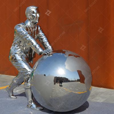 China Outdoor Stainless Steel Statue  Mirror Polished Modern Metal Statue for Garden for sale