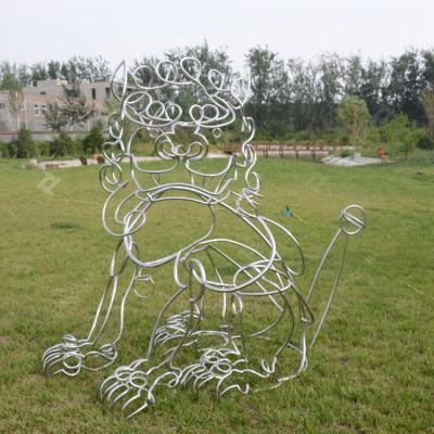 China Stainless Steel Pipe Sculpture Outdoor Decoration Tiger Sculpture for sale