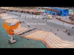 9m High Falcon Sculpture Customized Golden Large Brass Eagle Sculpture Statue
