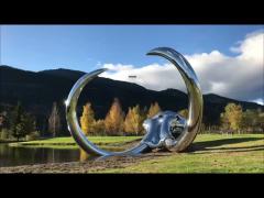 5.3m High Mirror Polished Stainless Steel Public Mammoth Sculpture