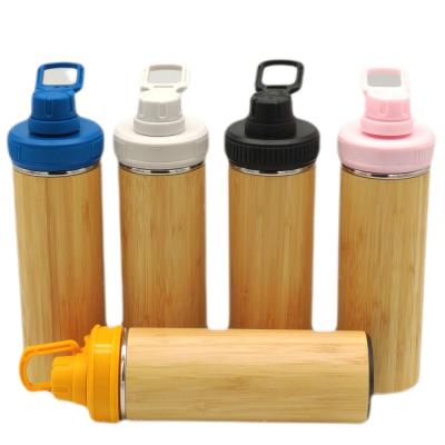 China New Design 350ml PORTABLE Bamboo Thermos High Quality Insulated Water Bottle With Handle Thermal Flask for sale