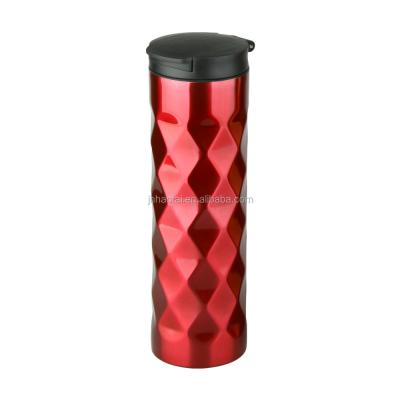 China Sustainable Unique 16oz Stainless Steel Coffee Mug With Diamond Shape Double Wall Travel Mug for sale