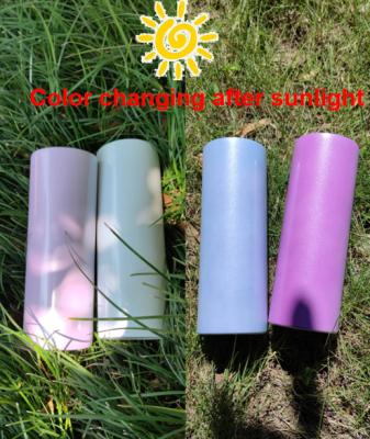 China Sun Viable Color Changing Stainless Steel Sublimation Blanks 20oz Lean Paint Tumbler for sale