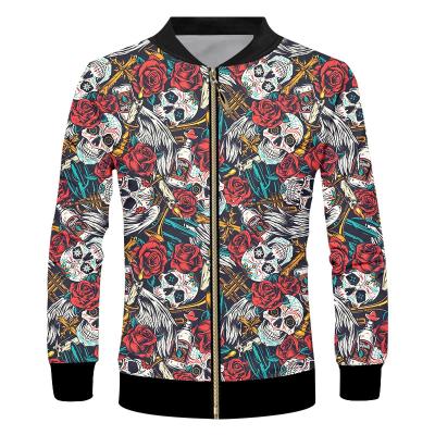 China NeFashion Logo High Quality Sublimation Printing Jacket Breathable 100% Polyester Men Custom Bomber Jacket for sale