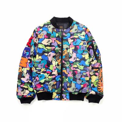 China Breathable Hot Sale Custom Design Hip Hop New Fashion Full Print Sublimation Camouflage Bomber Jacket Custom Made Sublimation Jacket for sale