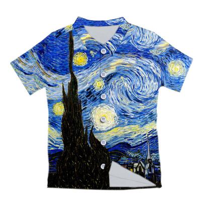 China Wholesale high quality sublimation casual kids anti-pilling unisex button down floral custom all over beach printed mens hawaiian shirts for sale