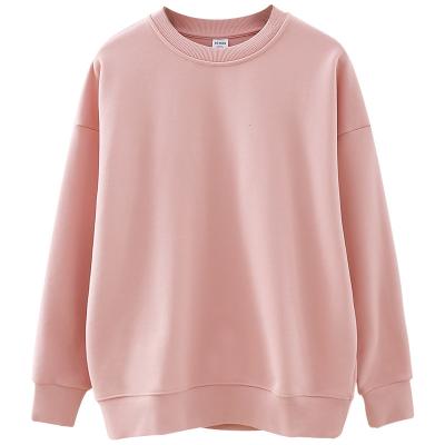 China Anti-Wrinkle OEM Customized Ladies Made Sweatshirt Streetwear 100% Cotton Soft White Hot Sale Oversized Long Sleeve Women Sweatshirt Hoodies for sale